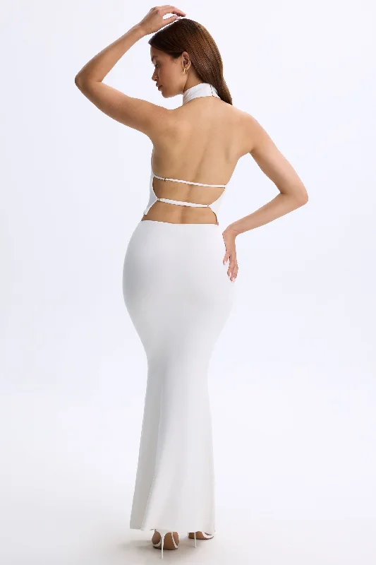 Low-Rise Maxi Skirt in White