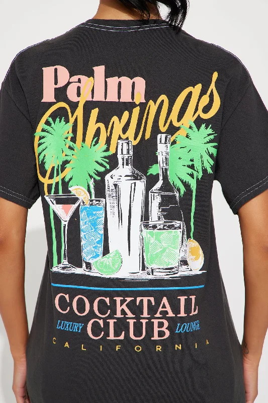 Palm Springs Cocktail Club Tee - Charcoal