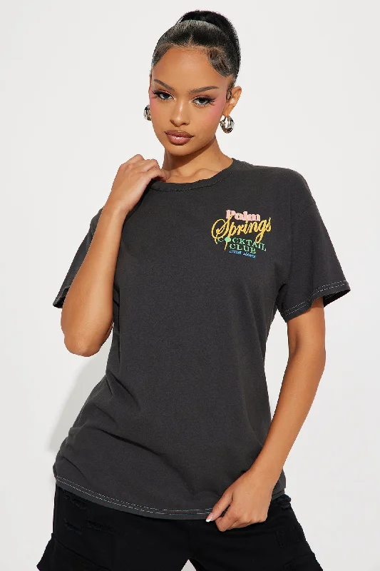 Palm Springs Cocktail Club Tee - Charcoal