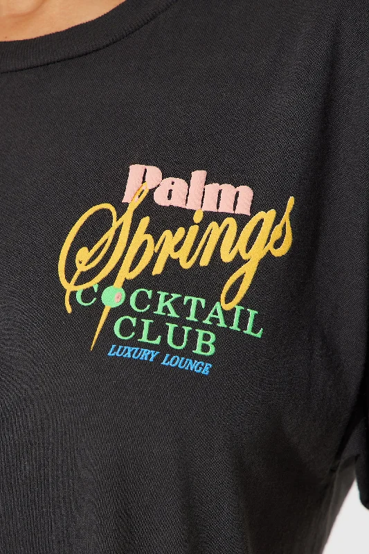 Palm Springs Cocktail Club Tee - Charcoal