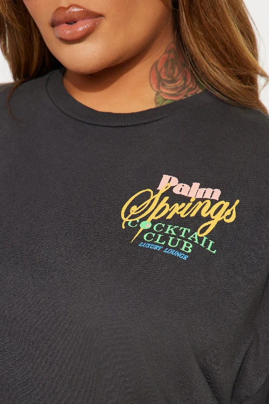 Palm Springs Cocktail Club Tee - Charcoal