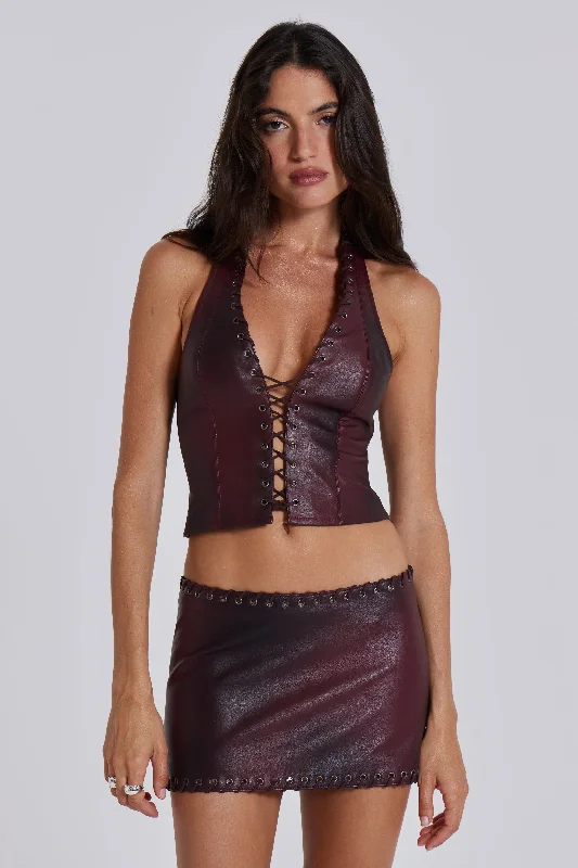 Lynx Faux Leather Mini Skirt