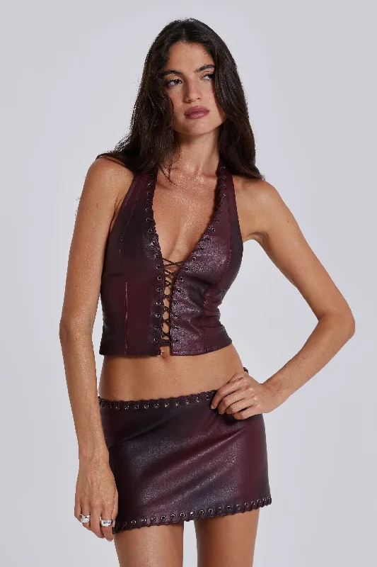 Lynx Faux Leather Mini Skirt