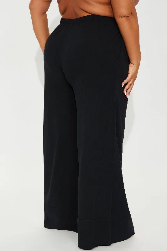 Relaxed Vibes Linen Wide Leg Pant - Black