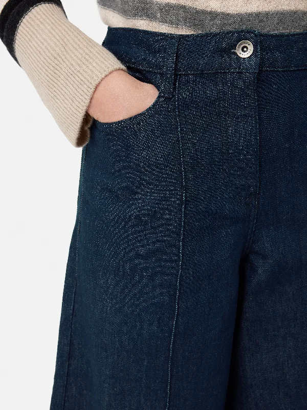 Seamed Denim Culotte | Indigo