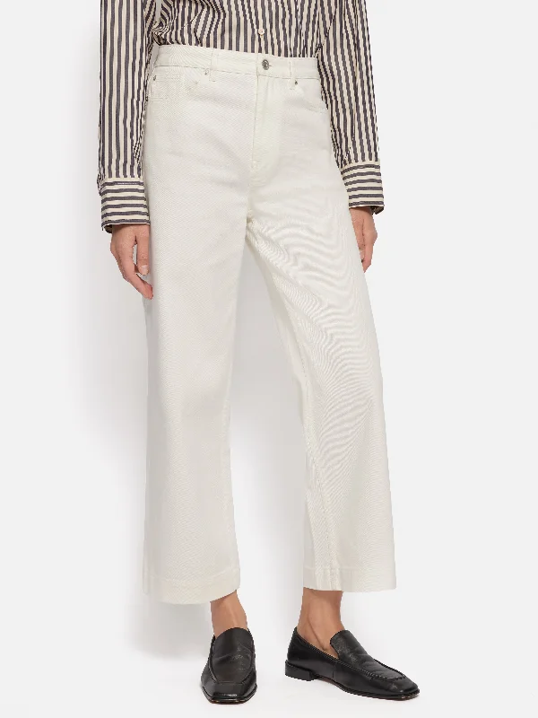 Tyne Wide Leg Cropped Jean | White