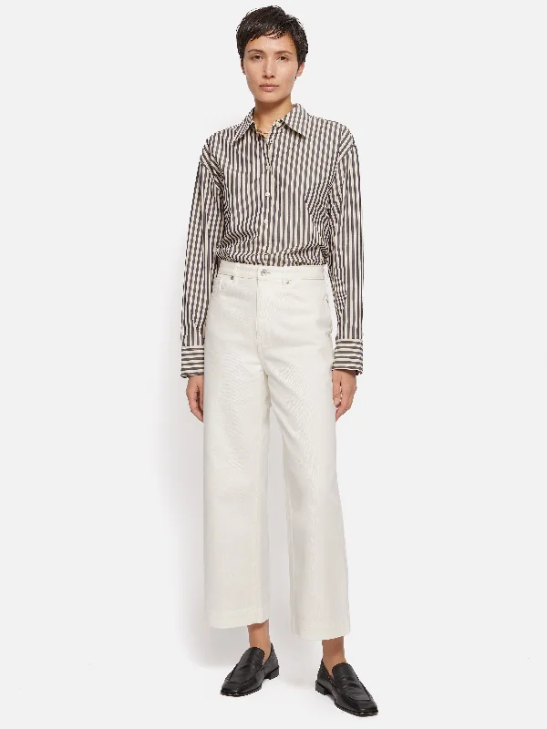 Tyne Wide Leg Cropped Jean | White