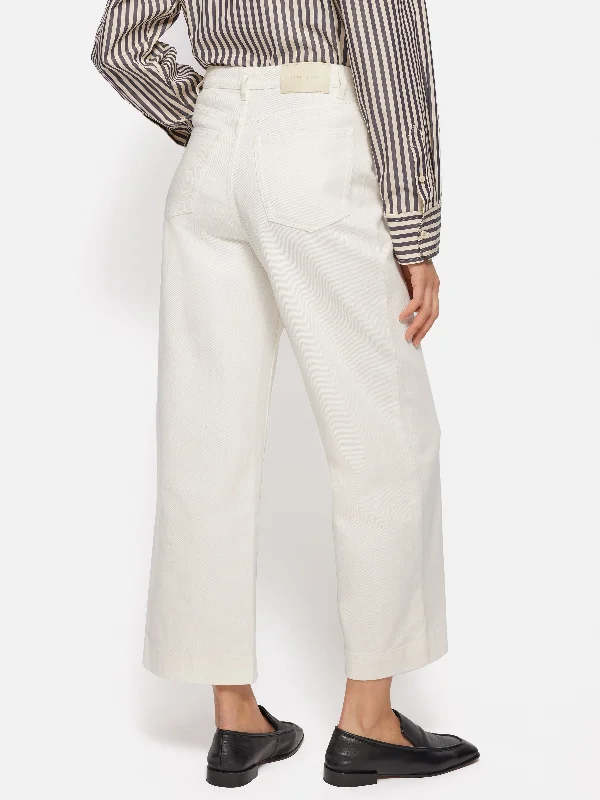 Tyne Wide Leg Cropped Jean | White