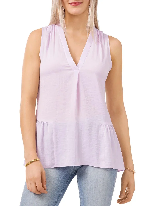 Womens Sleeveless Peplum Tank Top