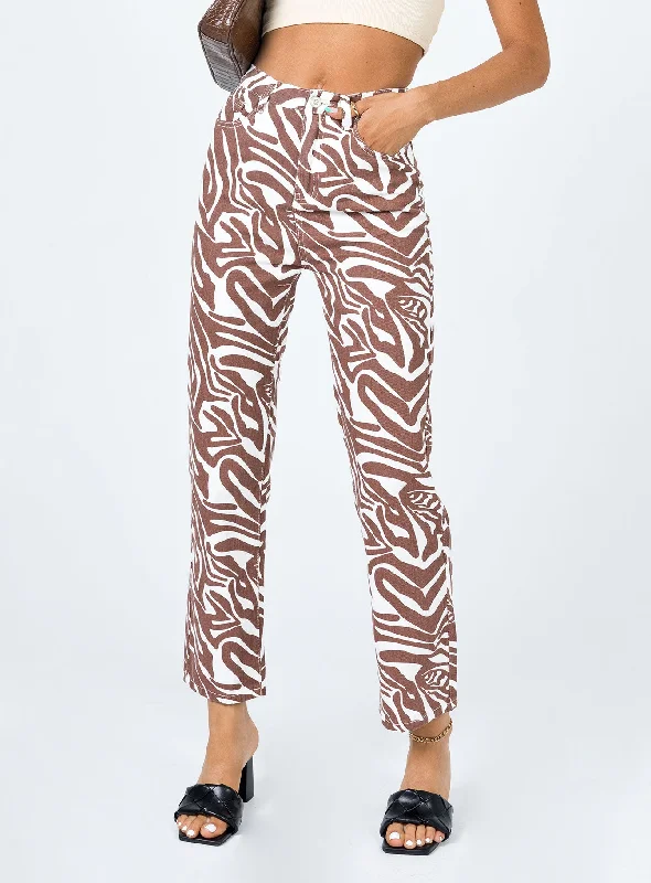 Wyoming Straight Leg Denim Jeans Zebra