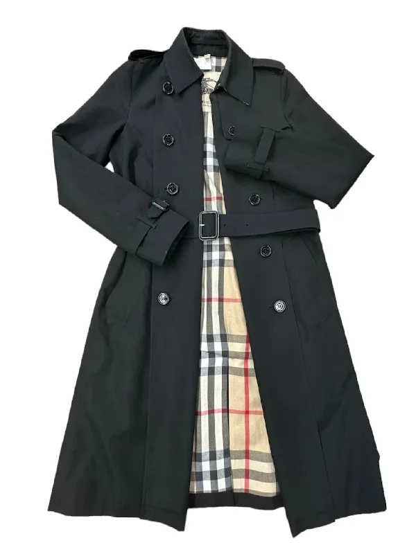 Black Coat Trench Coat Burberry, Size 6