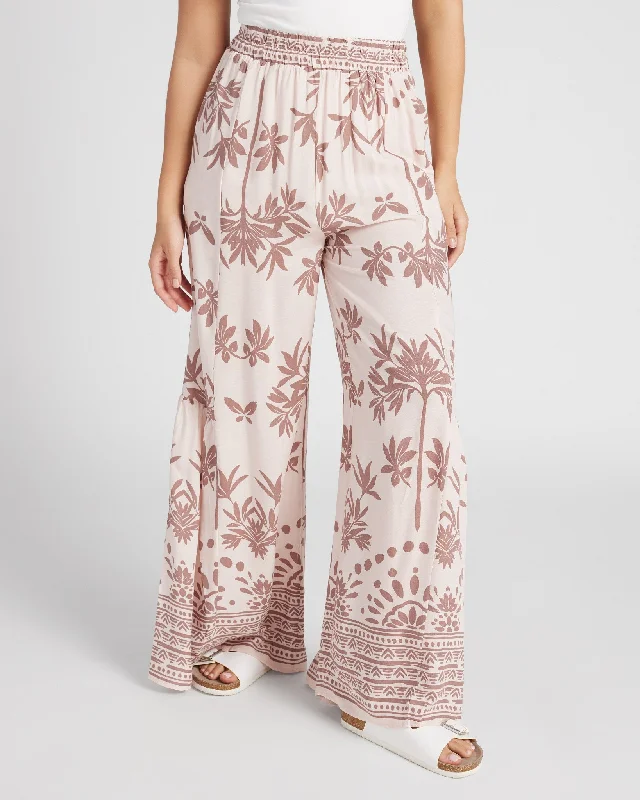 Border Print Palazzo Pants