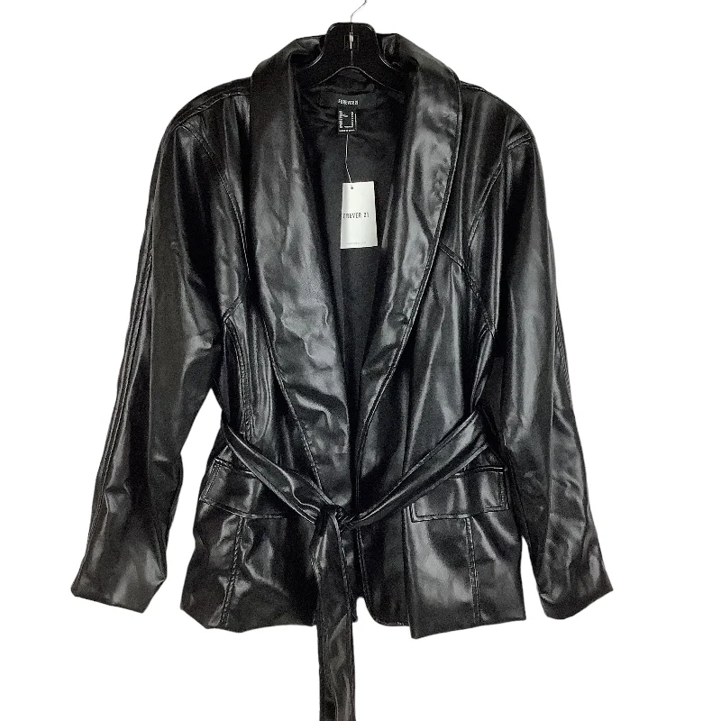 Jacket Moto By Forever 21 In Black, Size: S