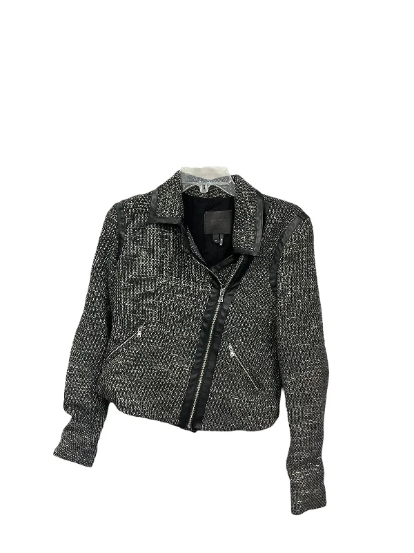 Jacket Moto By Paige In Black & White, Size: S