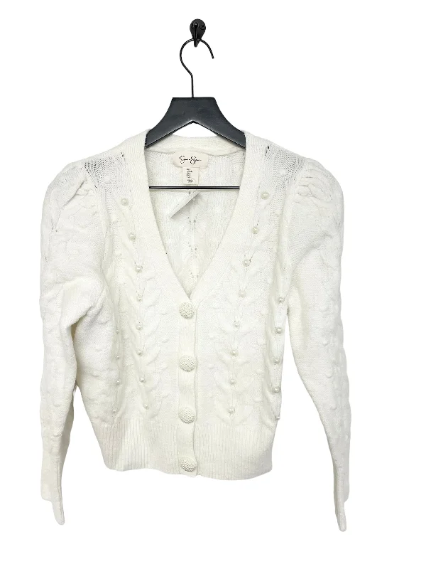 White Sweater Cardigan Jessica Simpson, Size L