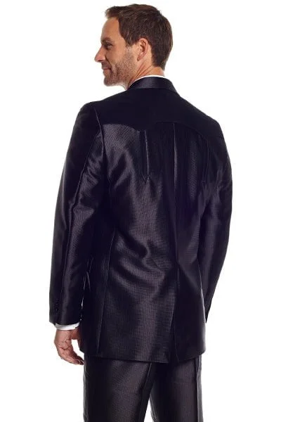 Circle S Mens Black Polyester Swedish Knit Boise Sportcoat Jacket Blazer