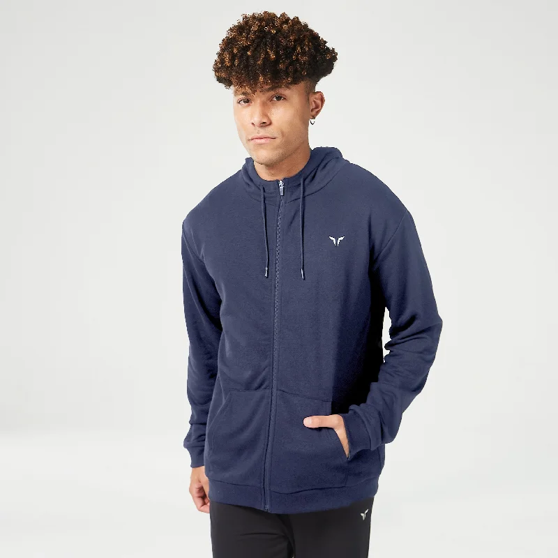 Essential Zipped Hoodie - Navy