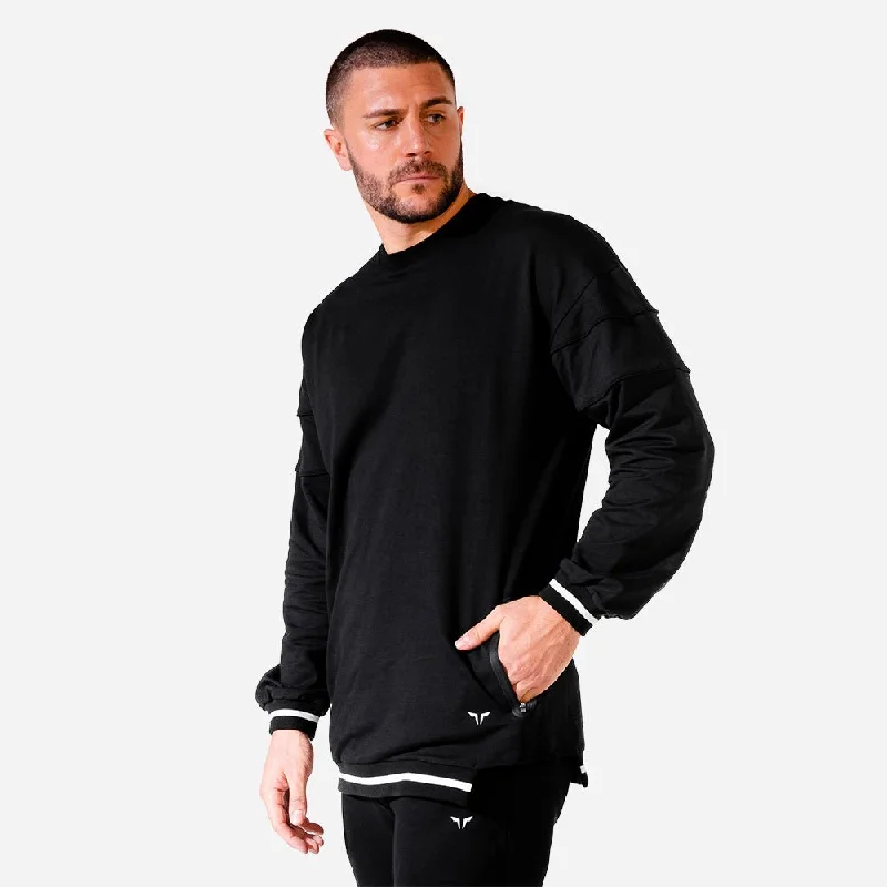 Hybrid Oversize Sweatshirt - Black