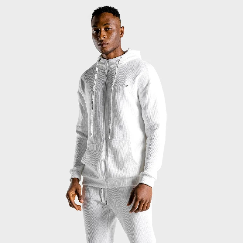 Luxe Zip Up - White