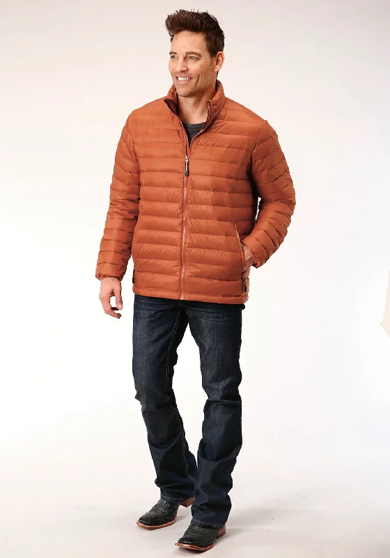 Roper Mens Rust Nylon Down Coated Jacket