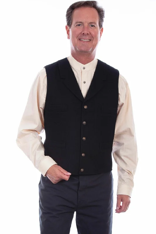 Scully Mens Black Wool Blend Western Vest