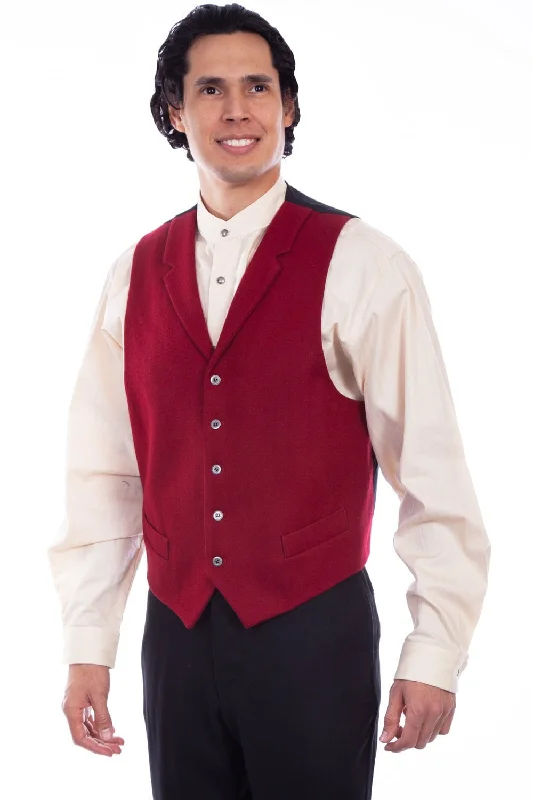 Scully Mens Burgundy Wool Blend Vest