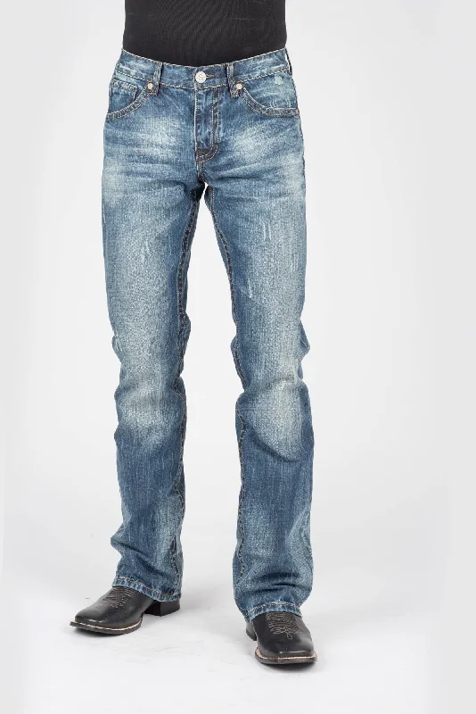 Stetson Mens Blue 100% Cotton Curved X Jeans