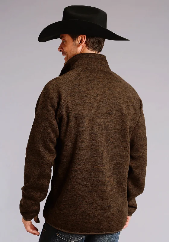 Stetson Mens Brown Polyester Bonded Pullover Jacket