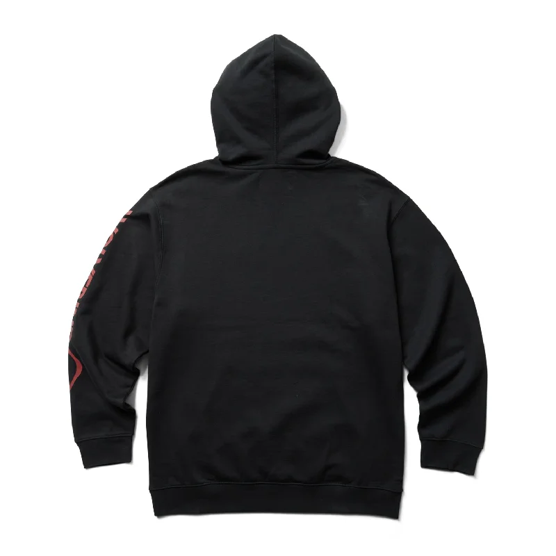 Wolverine Mens Graphic Sleeve Logo Black Cotton Blend Hoodie