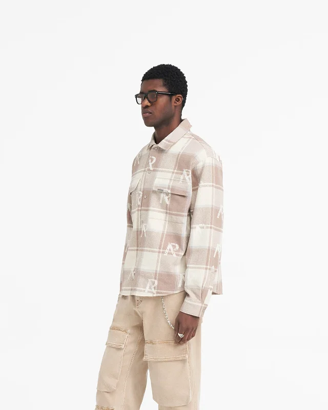 All Over Initial Flannel Shirt - Cashmere