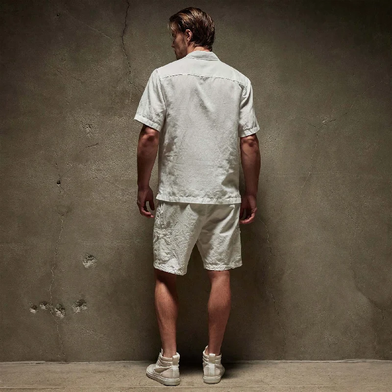 Cotton Linen Short Sleeve - White