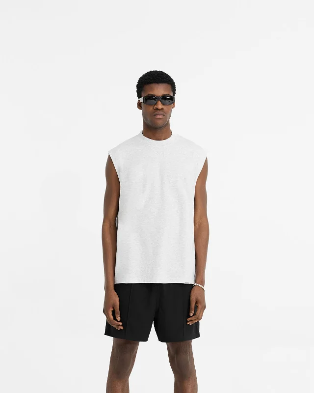 Initial Boxy Tank - Ice Grey Marl