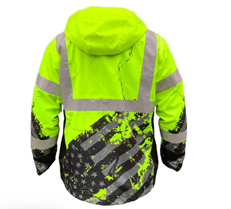 SafetyShirtz Men's SS360º American Grit Class-3 Type-R Rain Jacket